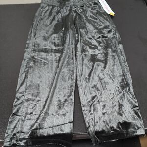 Cat & Jack Black Velour Wide Leg Pants XS 4/5